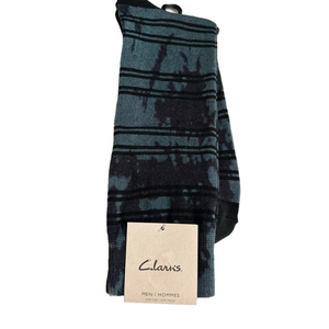 Clark Men’s Dress Socks Black Noir/Blue NWT